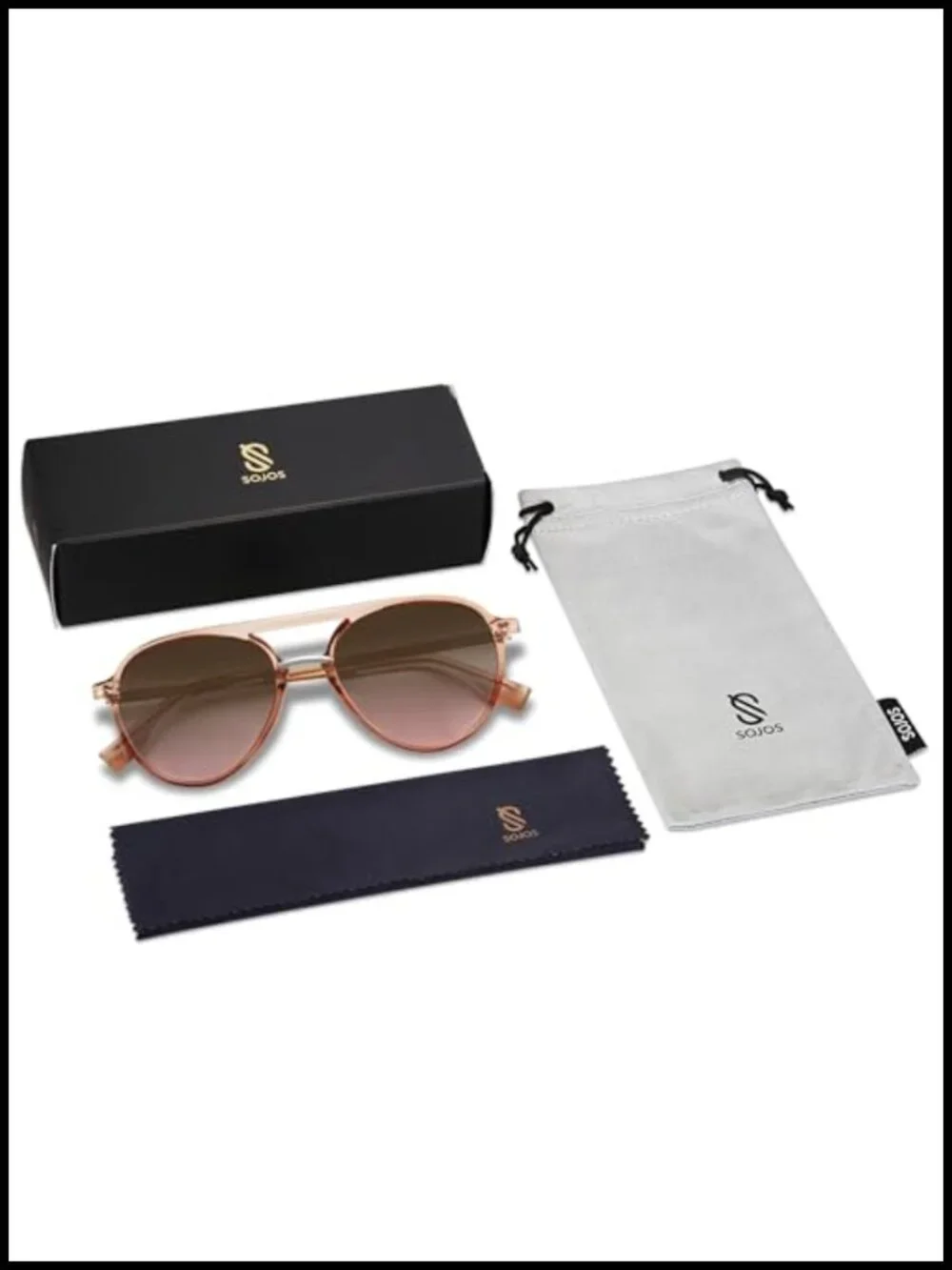 Retro Aviator Polarized Sunglasses Double Bridge Ladies Shades UV Protection